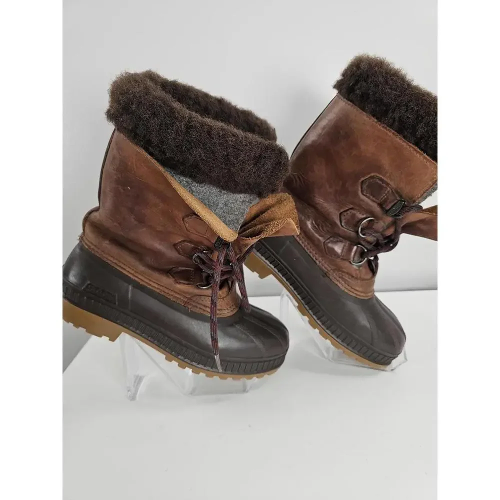 Sorel Winter Waterproof Leather and Rubber Boots with Fleece Lining